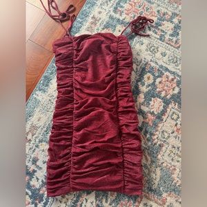 red sparkly mini dress
